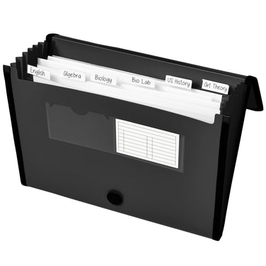 Avery Expanding File Folder Organizer, 7-Pocket Accordion File Organizer, Black, Holds 425 Letter/A4-Size Sheets (73550) 7 Pockets